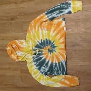 Lauren Daigle, yellow orange green tie dye hoodie, size M, crop,used, womens